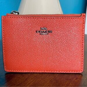 Coach Coral Leather ID Zip Card Case